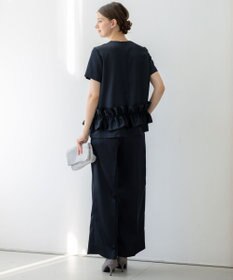 23区 【APPLAUDIR】クリアダブルサテン ワイドシルエットパンツ