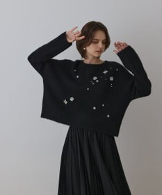 GRACE CONTINENTAL ビジューニットトップ