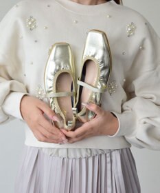 Bridget Birkin 【Bridget Birkin】エラスティックバンドスクエアバレエシューズ