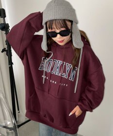 WEGO 【裏起毛】BROOKLYNロゴビッグパーカー