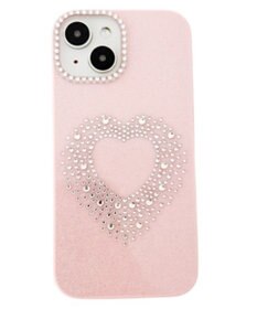 WEGO ハートビジューラメiphoneケース（ピンク）