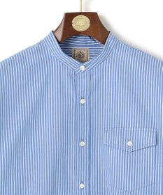 J.PRESS MEN パッチフラップ マルチストライプ バンドカラーシャツ