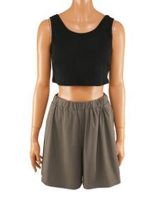 San-ai Resort（三愛水着楽園） ★新色ブラック×ライトグレー入荷【UPF50＋】シャツ・ショートパンツ付き４点セット　9M・11L　【San-ai Resort（サンアイリゾート）】