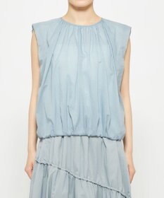 uncrave シアープルーフナイロン ギャザーブラウス