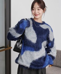 WEGO 【ユニセックス着用ITEM】マーブルシャギーニットプルオーバー