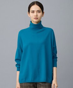 自由区 L ウォームレーヨンストレッチハイネック ニット ターコイズ