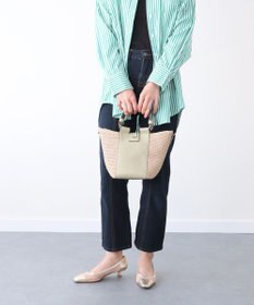 INTER-CHAUSSURES 【LORISTELLA】ラフィアコンビレザーハンドバッグ