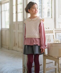 組曲 KIDS 【110-140㎝】フラワーキルトレイヤード トップス