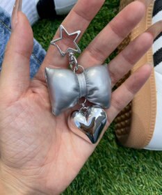 WEGO クッションリボンハートキーホルダー