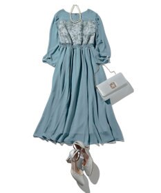 ANY SIS S 【洗える】フラワー刺繍パーツ ワンピース