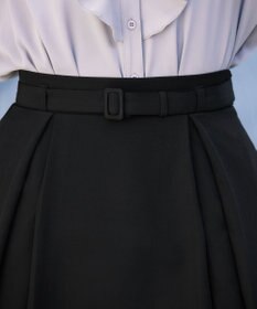 Tiaclasse 【ダブルストレッチ・洗える】ベルト付きタックスカート