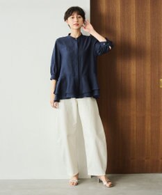 #Newans 【洗える】ダブルフリルヘムシアーシャツ