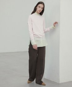 BEIGE， 【洗える】JULIE / シルク混クルーネックシアートップス