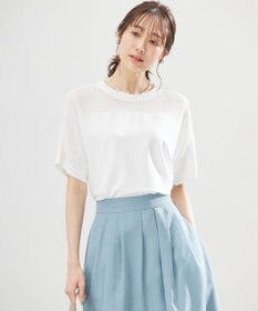 組曲 【WEB限定】メッシュ切り替えドルマン ニット