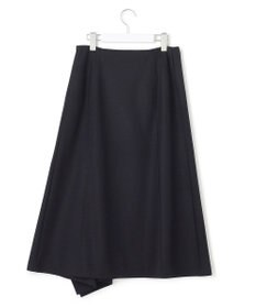 23区 ウール圧縮スムース アシンメトリー フレアスカート