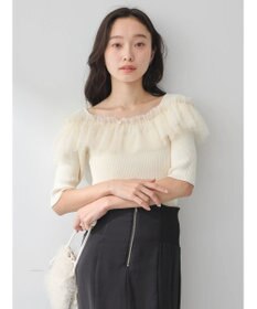 earth music&ecology デコルテチュールニットプルオーバー