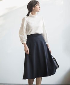 組曲 L 【KUMIKYOKU NAVY】スタンドフリルシャーティング ブラウス