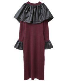 Green Parks フリルベルト付ニットワンピース