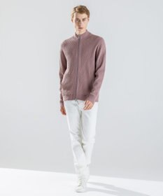 JOSEPH HOMME 【新柄】 ヴィスコースリンクス　ハイネックジップアップカーディガン