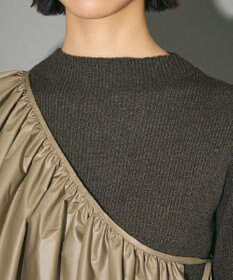 Green Parks フリルベルト付ニットワンピース