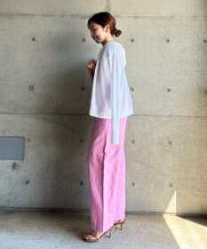 UNFILO L 【軽量/UVケア】ライトリネン ワイドパンツ