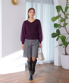 Tiaclasse L 【洗える】ドットチュールコンビニットトップス