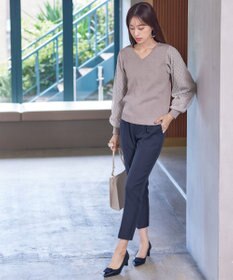 Tiaclasse L 【洗える】ドットチュールコンビニットトップス