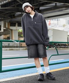 WEGO 【ユニセックス着用】フリース　ハーフZIPプルオーバー