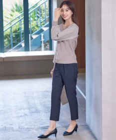 Tiaclasse L 【洗える】ドットチュールコンビニットトップス