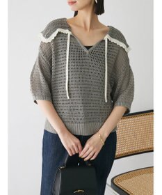 Green Parks クロシェ風セーラーカラーニット