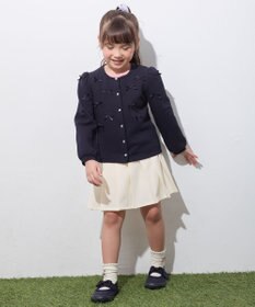 ANY KIDS スナップボタン リボンカーディガン