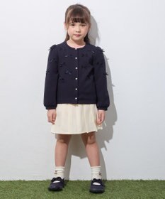 ANY KIDS スナップボタン リボンカーディガン