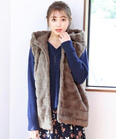 Tiaclasse 【2WAY】着回し自由のリバーシブルキルトフェイクファーベスト