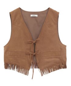 earth music&ecology スウェード調フリンジベスト