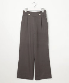 Feroux 【洗える】ウエストタックワイドパンツ
