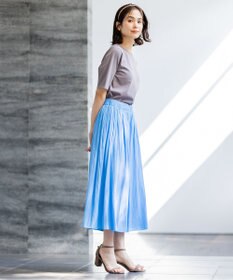 組曲 【新色追加・ウエスト調整可】ギャザーライトデシン パンツ