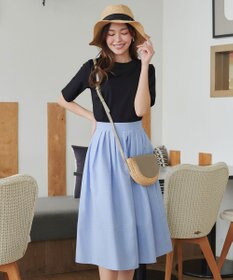 Tiaclasse L 【小倉優子さん着用・洗える・接触冷感・汗ジミ防止】“サマさまカットソー”ハーフスリーブベーシックトップス