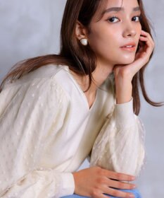 Tiaclasse L 【洗える】ドットチュールコンビニットトップス