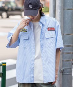 WEGO 【ユニセックス着用ITEM/MLサイズ展開】オックスフォードワッペンシャツ（SS）