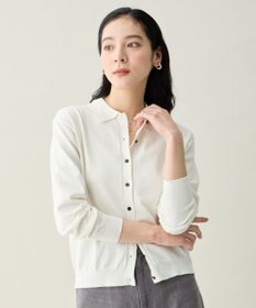 ANY L コットンブレンドポロカーデ