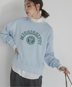 WEGO 【ANGIE VINTAGE】ピグメントカレッジロゴショートスウェット