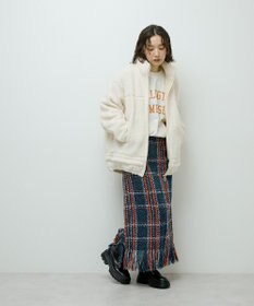 Green Parks 異素材コンビスタンドボアブルゾン