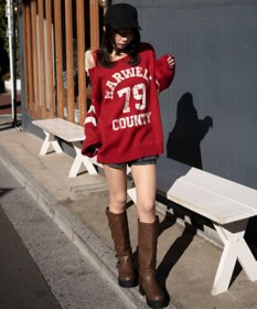 WEGO 2WAYグラフィックワンショルニット