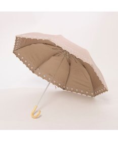 UNBILLION カシュネ cachenez / PUグレースフラワー刺繍トップレス2段折りたたみ傘