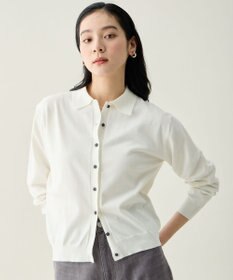 ANY L コットンブレンドポロカーデ