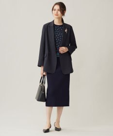 自由区 【洗える】リブストレッチタイト スカート