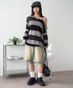 WEGO オフショルメッシュニット