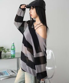 WEGO オフショルメッシュニット