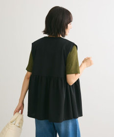 Green Parks カットジョーゼットペプラムベスト