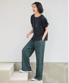 ANY 【洗濯機可/ウエストゴム】ウェーブプリントパンツ